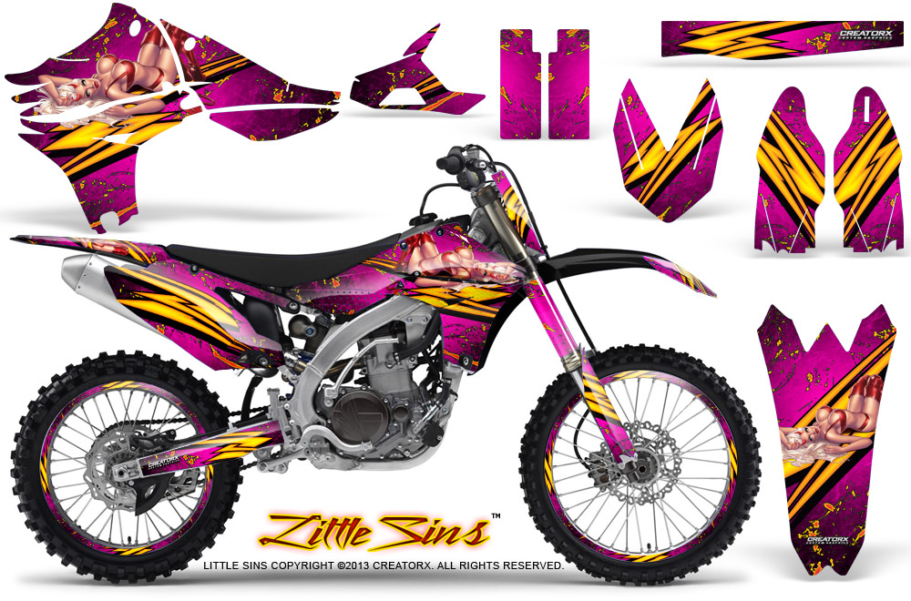 Yamaha YZ450F 2010 Graphics Kit Little Sins Pink NP Rims